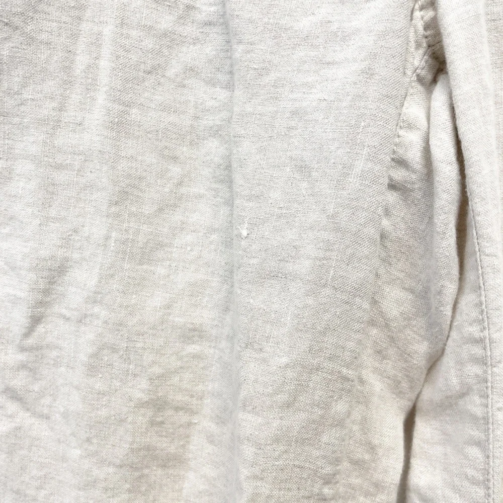 Chico's Women's Beige 100% Linen Straight Leg Pocket Pants‎ Size 0, S